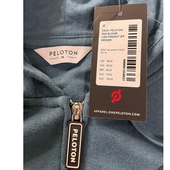 Peloton Activewear Digi Bloom Lightweight Full Zip Up Hoodie Sweatshirt Medium - Picture 12 of 15